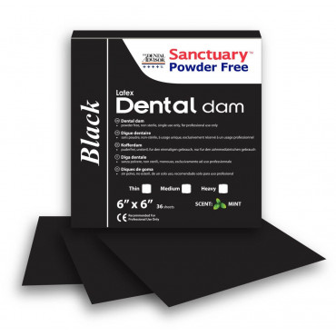 Sanctuary Powder-Free Latex Black Dental Dam 6