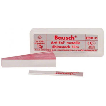 Bausch Arti-Fol® 12μ Metallic Shimstock Articulating Film One-Sided - 8mm x 50mm (100 Strips)