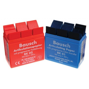 Bausch 200μ Progressive Colour Transfer Articulating Paper w/ Plastic Dispenser (300 Strips)