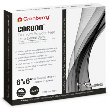 Cranberry CARBON® Powder-Free Latex Dental Dam 6