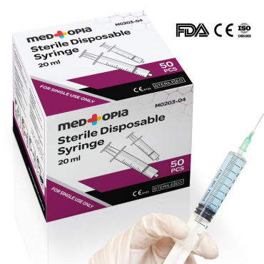 Medtopia Disposable Syringe Luer Lock - 20mL (50pcs)