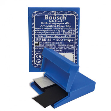 Bausch Arti-Check® 40μ Micro-Thin Articulating Paper - Plastic Dispenser w/ Pre-Cut Strips (200 Strips)