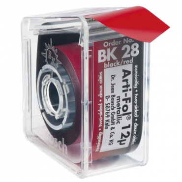 Bausch Arti-Fol® 12μ Metallic Articulating Film Two-Sided Roll w/ Dispenser - Black/Red (22mm x 20m)
