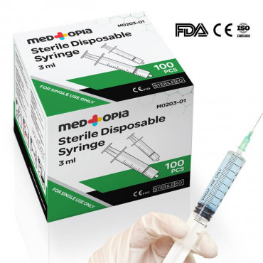 Medtopia Disposable Syringe Luer Lock - 3mL (100pcs)