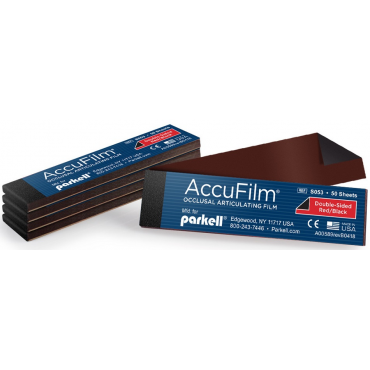 Parkell AccuFilm® II Double-Sided Red/Black Occlusal Articulating Film Booklet 